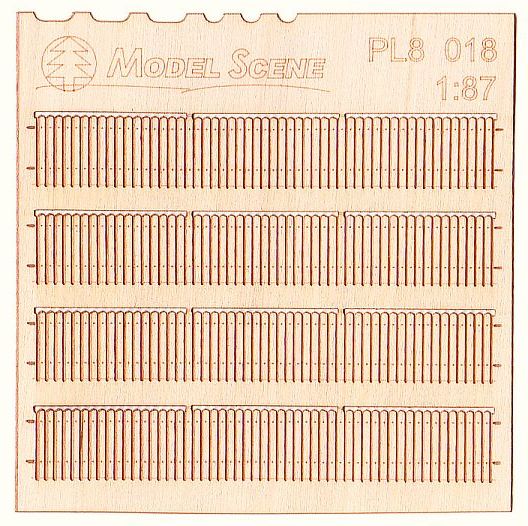 Model Scene - PL8-018 - Small Short Wooden Picket Fence