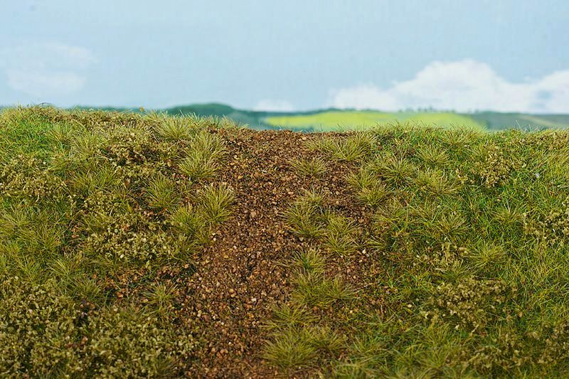 Model Scene - F541 - Grass Mat with Dirt Track in Spring (18x28cm)