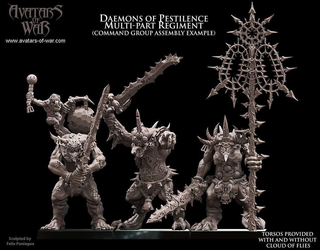 Daemons Miniatures Avatars of War - Daemons - Daemons of Pestilence Multi-Part Regiment ...