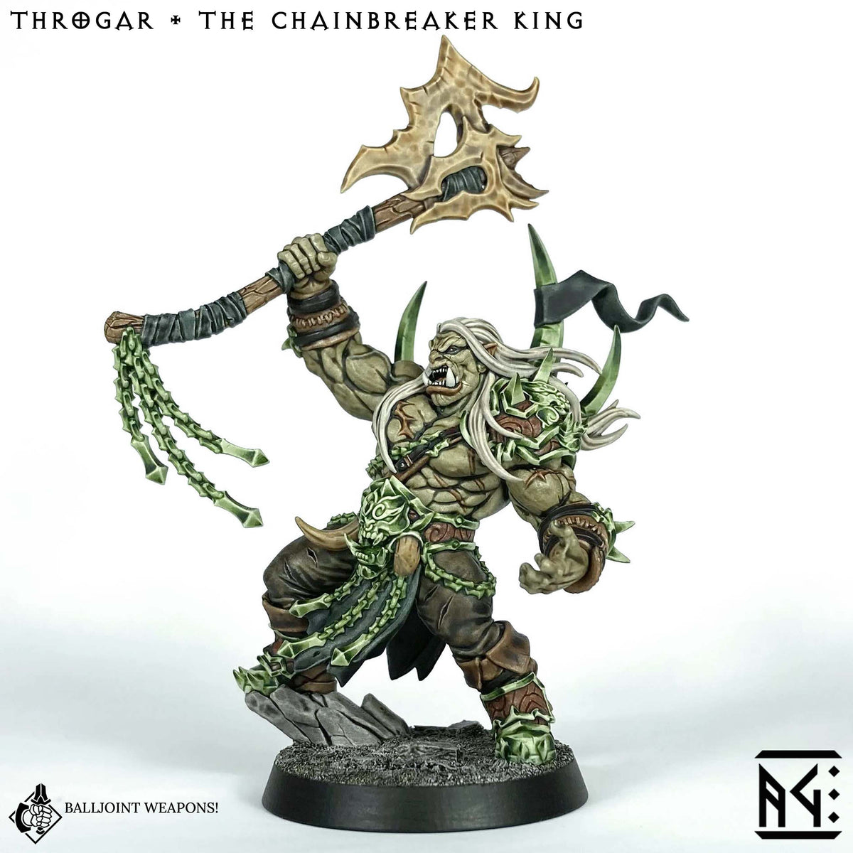 Throgar, the Chainbreaker King with axe