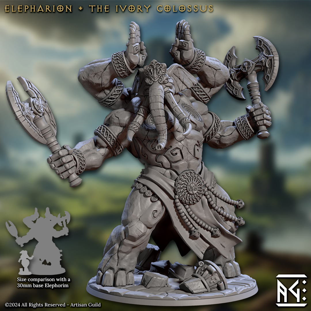 Elepharion the Ivory Colossus with scenic base