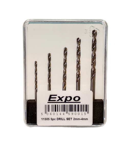 Expo Tools 5pc HSS Twist Drill Bit Set (2-4mm)