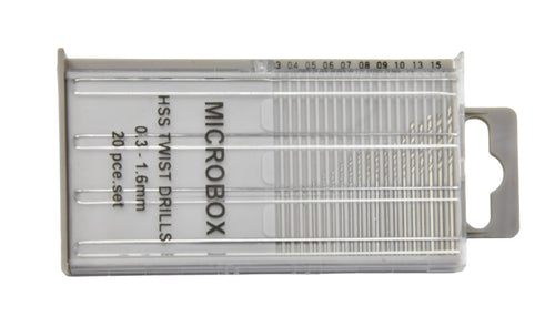 Expo Tools 20pc HSS Twist Drill Bit Set (0.3-1.6mm)