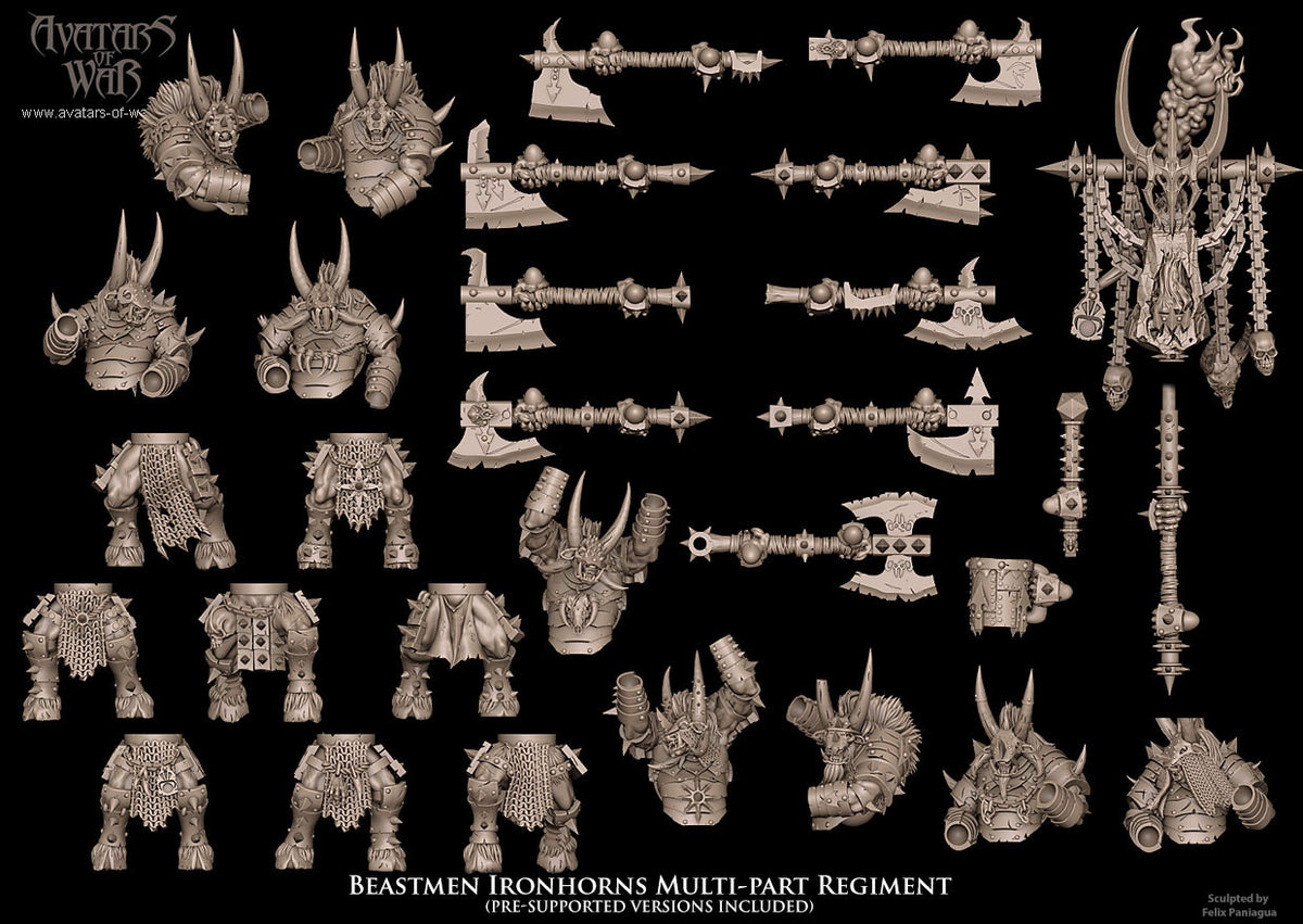 Beastmen Ironhorns Multi-Part Regiment (20x warriors)