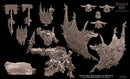 Black Orc Warlord on Wyvern with Enclosed Jaw-Helm, Weapon and Shield with scenic base