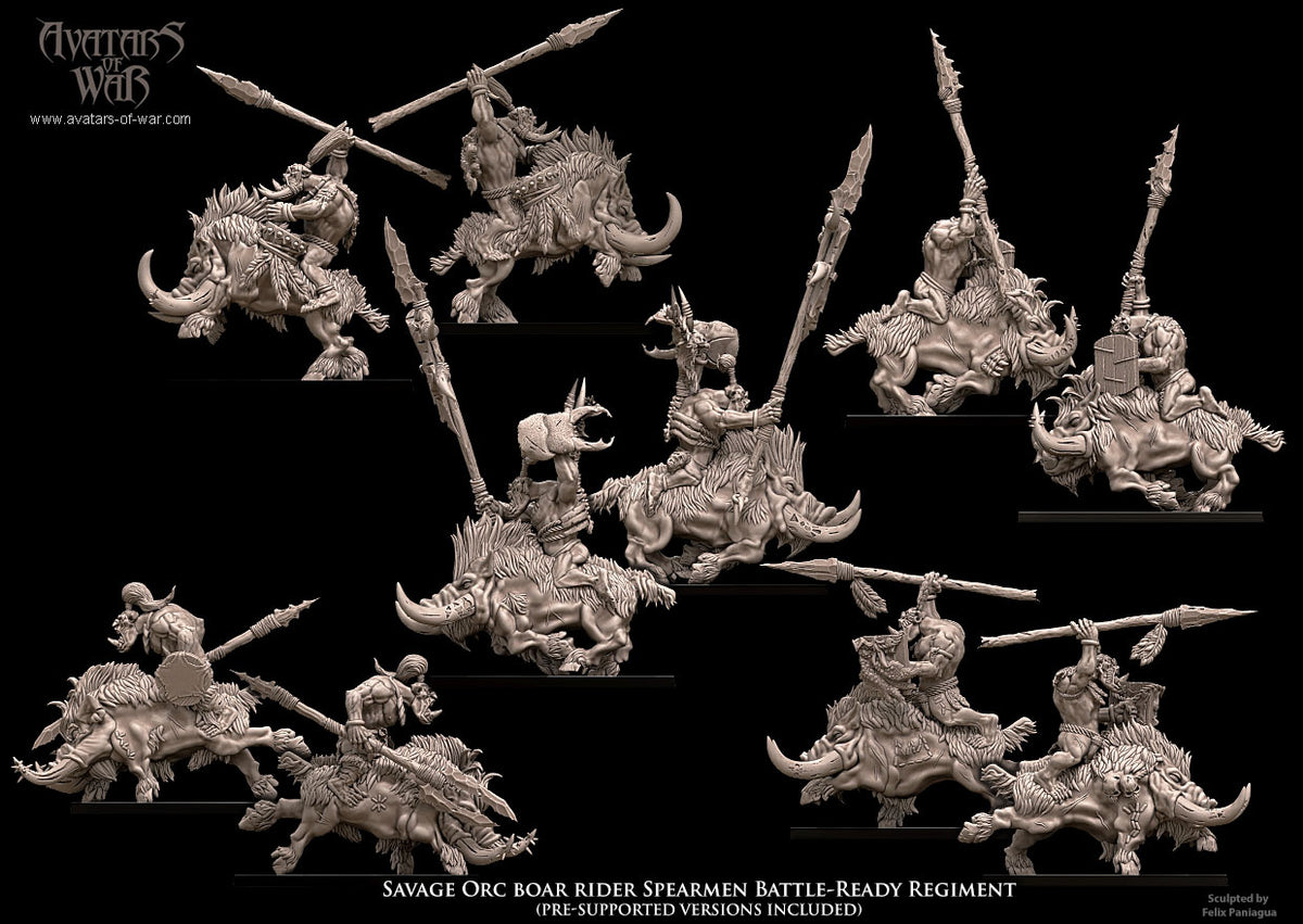 Savage Orcs with Spears Boar Rider Regiment