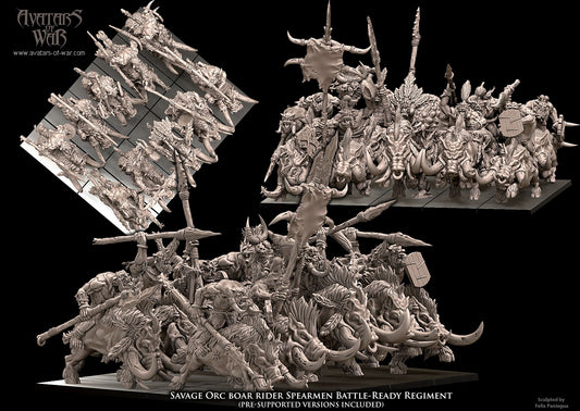 Savage Orcs with Spears Boar Rider Regiment