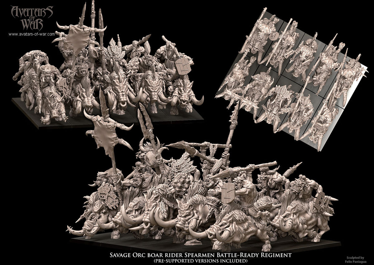 Savage Orcs with Spears Boar Rider Regiment