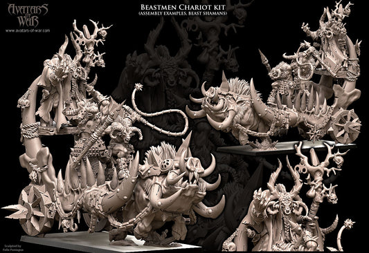 Beastmen Shaman I on Razortusk Chariot