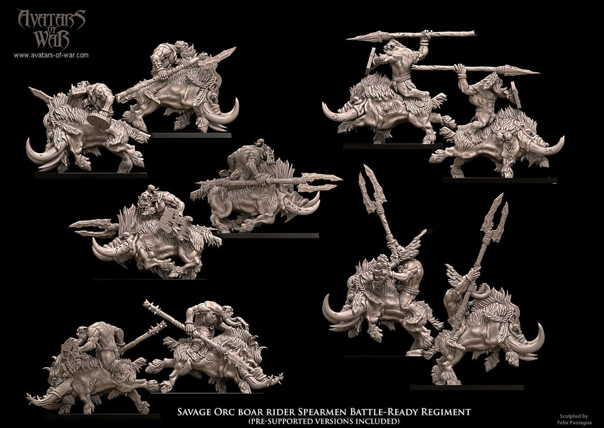 Savage Orcs with Spears Boar Rider Regiment