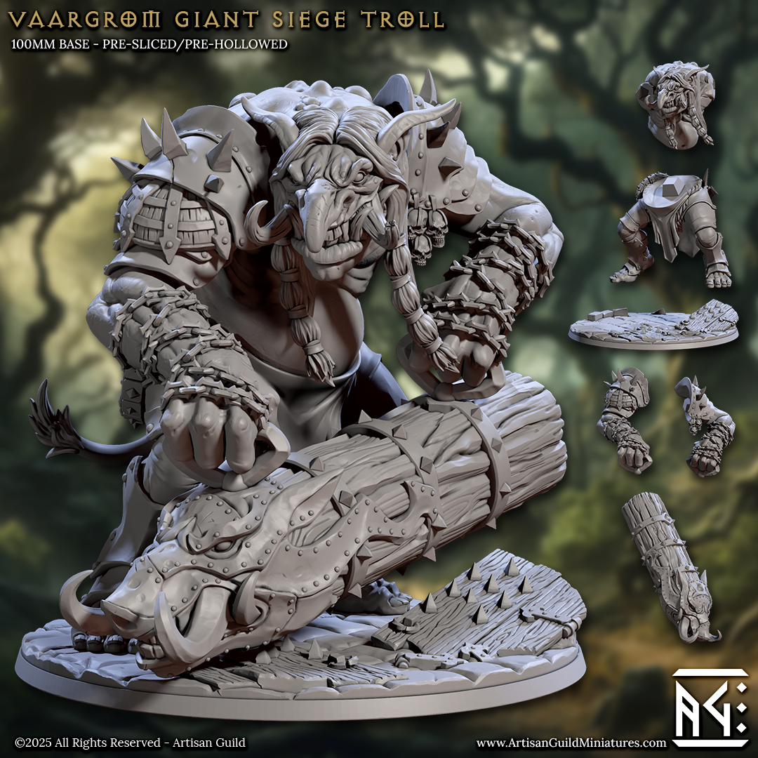 Vaargrom the Giant Siege Troll with scenic base