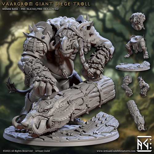 Vaargrom the Giant Siege Troll with scenic base