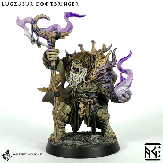 Hooded Lugzubur Doombringer the Orc Warlock