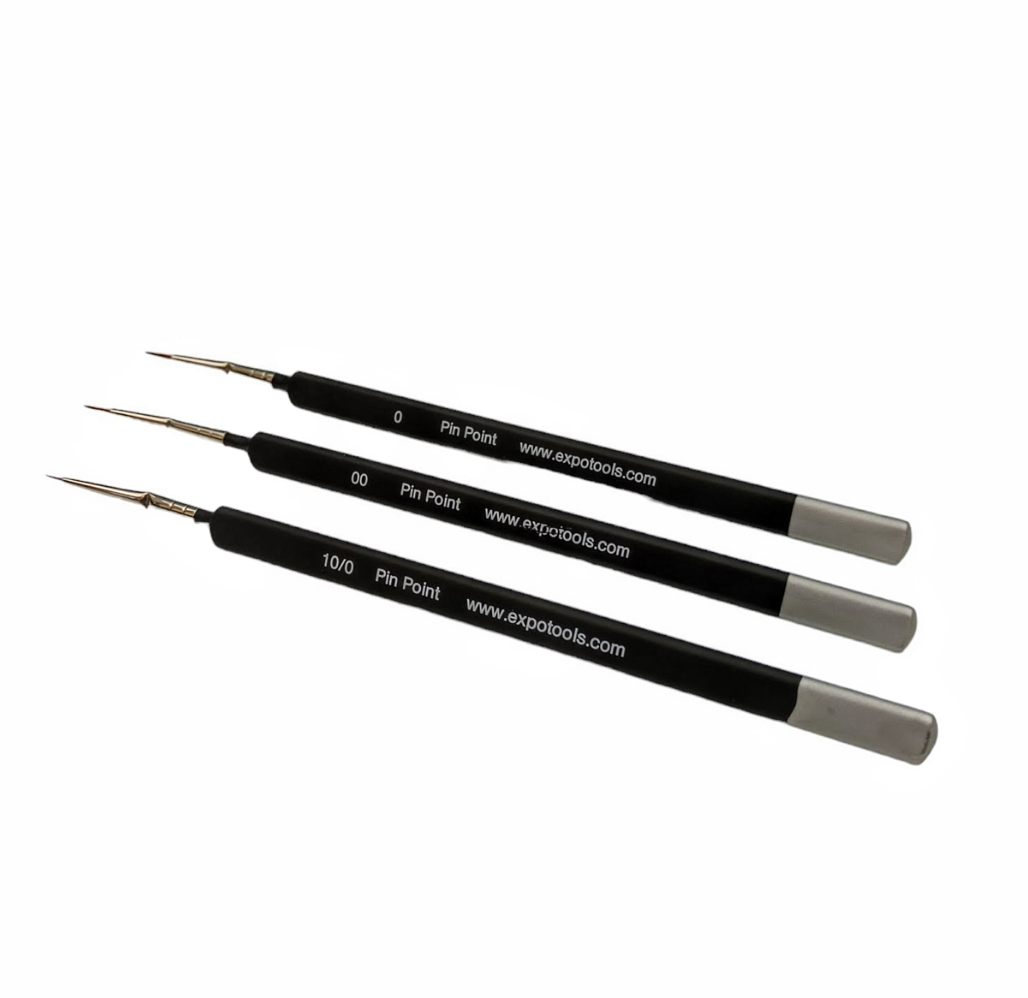 Expo Tools 3pc Pin Point Angled Sable Paintbrush Set