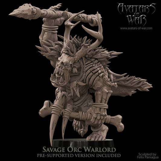 Savage Orc Warlord with Spear and Axe