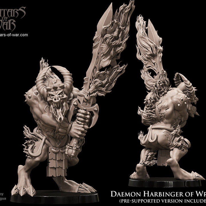 Daemons Miniatures Avatars of War - Daemons - Daemon Harbinger of Wrath with Fiery Sword I ...