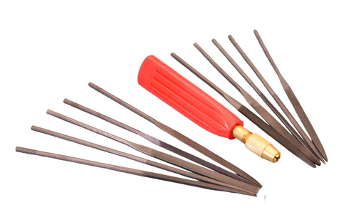Expo Tools 10pc Needle File with Handle Set