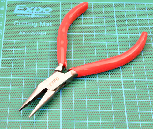 Expo Tools Snipe Nose Pliers (Serrated Jaws)