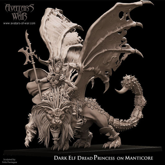 Dark Elf Dread Princess on Manticore