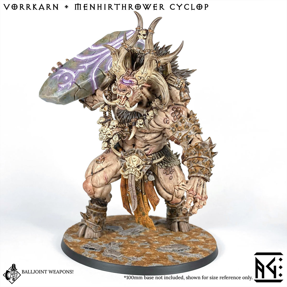 Menhir Thrower Vorrkarn, Beastman Aberration with scenic base