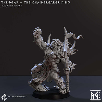 Throgar, the Chainbreaker King with axe and helm