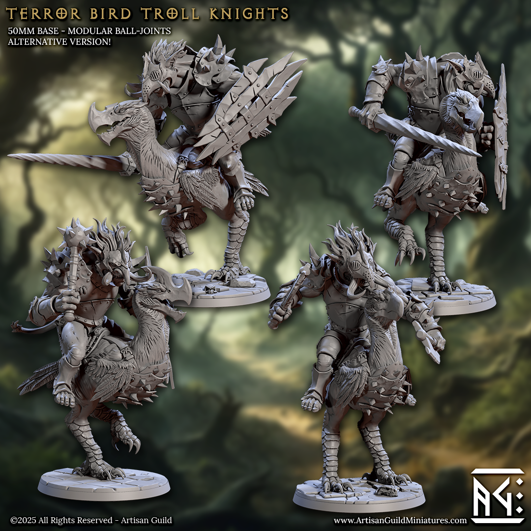 Helmed Terror Bird Troll Knights (4x warriors)