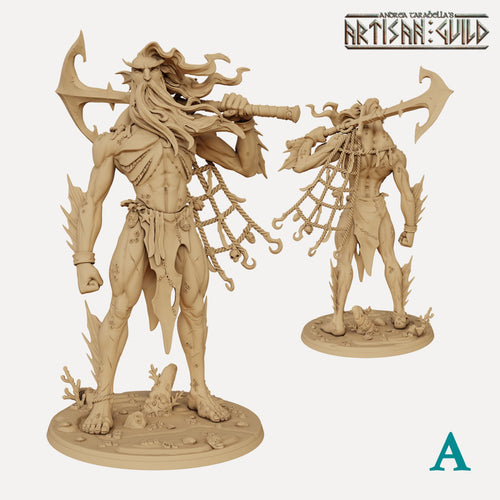 Bearded Aegiros the Sea Jotunn with scenic base