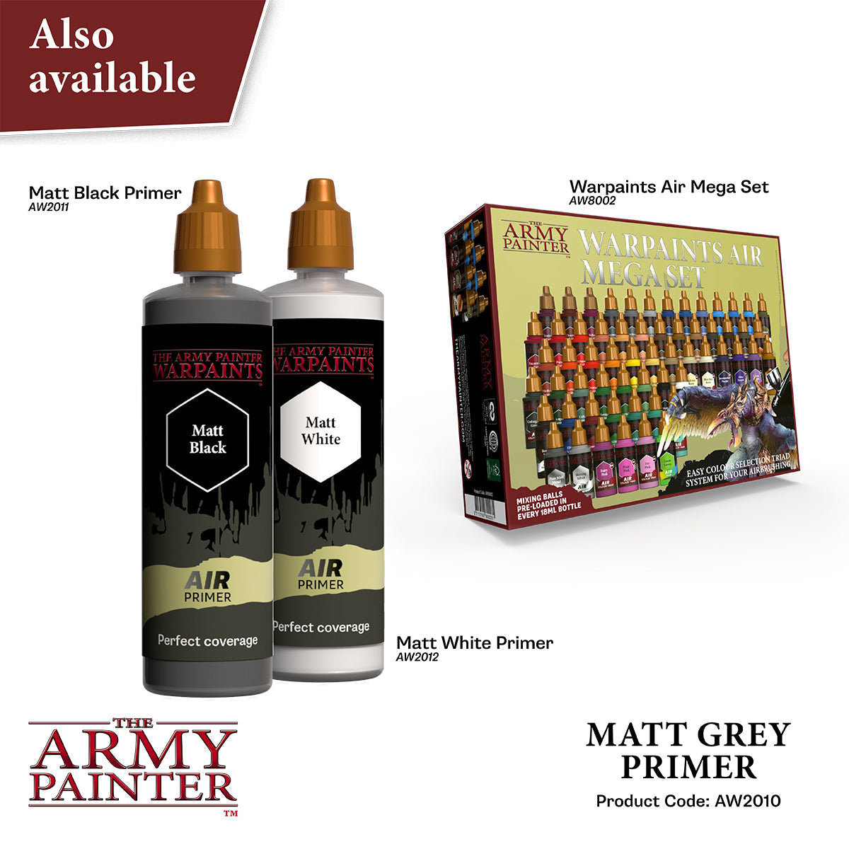 Warpaints Air: Matt Grey Primer (100ml)