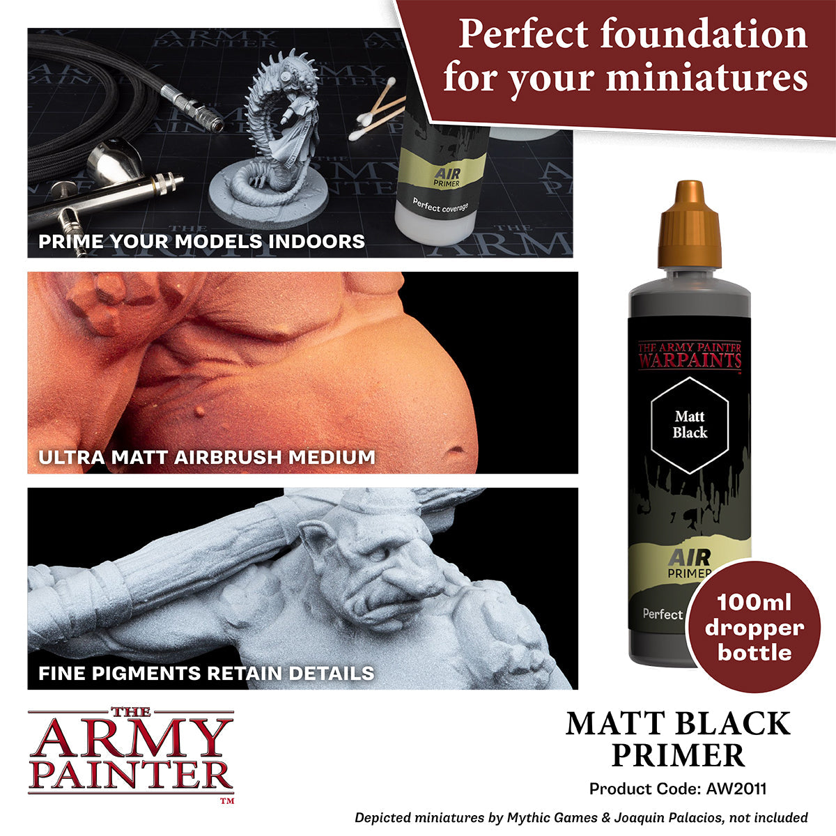Warpaints Air: Matt Black Primer (100ml)