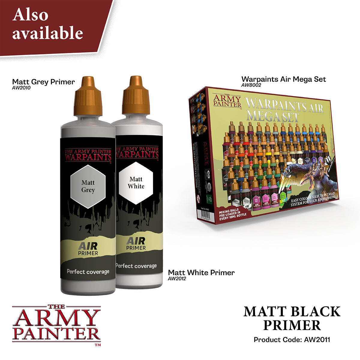 Warpaints Air: Matt Black Primer (100ml)