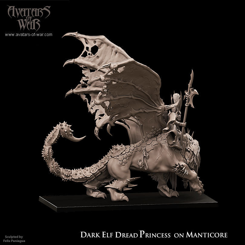 Dark Elf Dread Princess on Manticore