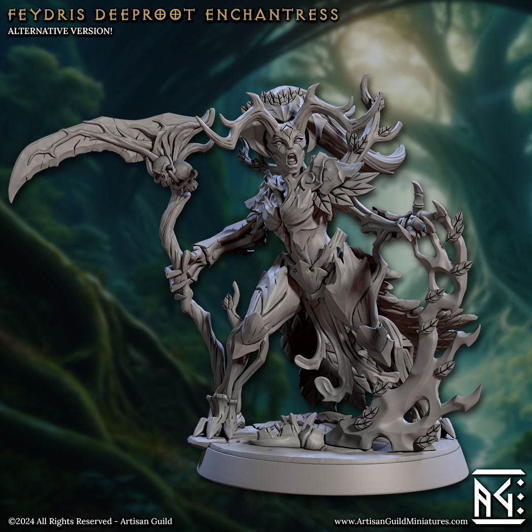 Feydris the Deeproot Enchantress with scenic base
