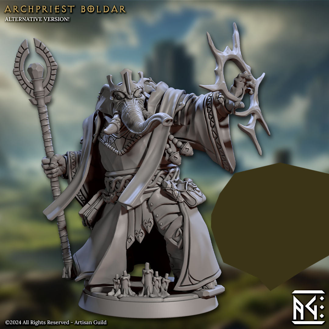 Crowned Archpriest Boldar with scenic base