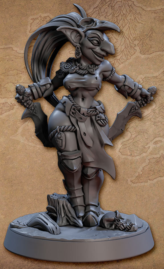 Gbiza the Daughter of Grimbog with scenic base