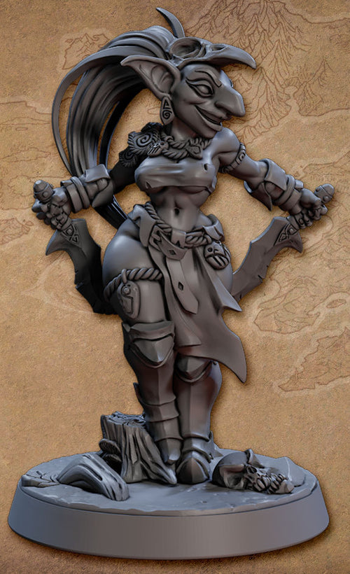Gbiza the Daughter of Grimbog with scenic base
