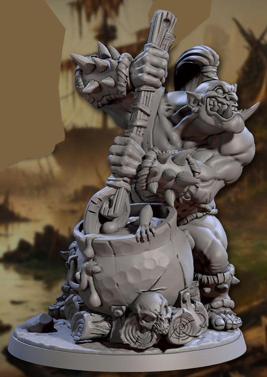 Burtz Dwarfstew the Ogre Cook with scenic base