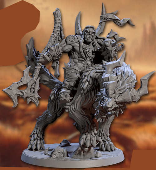 Throgar the Chainbreaker on Worg with scenic base