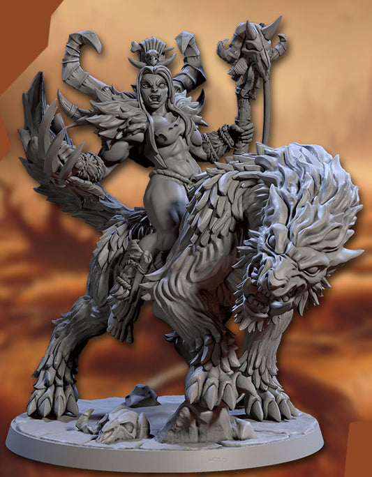 Vesdra the Shaman on Worg with scenic base
