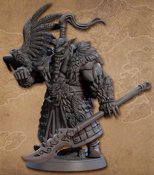 Tulguur Blue-Wolf with Falcon with scenic base