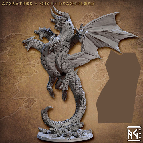 Five-Headed Azgrathok, Chaos Dragonlord with scenic base