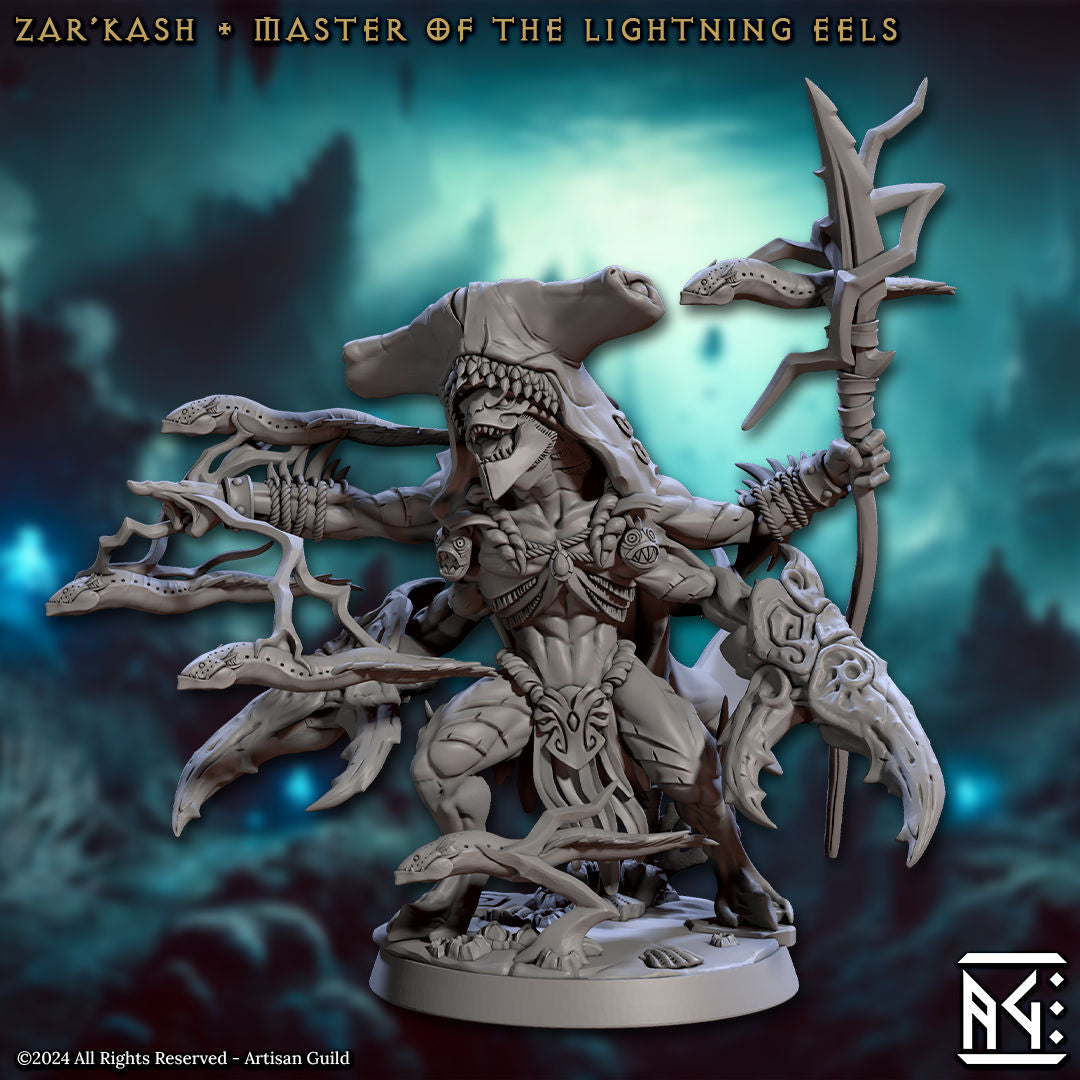Zar'Krash the Master of the Lightning Eels with scenic base