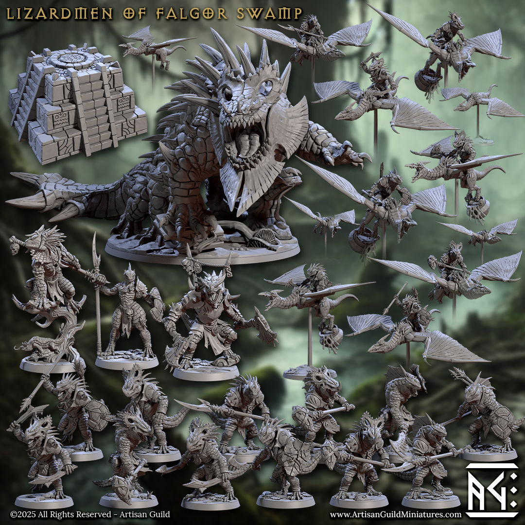 Lizardmen of Falgor Swamp Battle Set with scenic bases