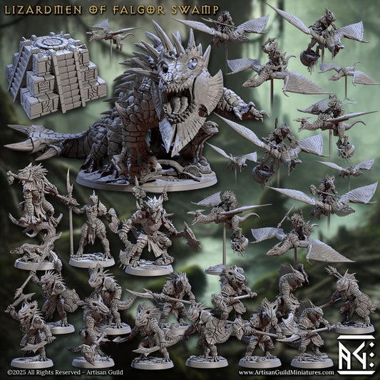 Lizardmen of Falgor Swamp Battle Set with scenic bases