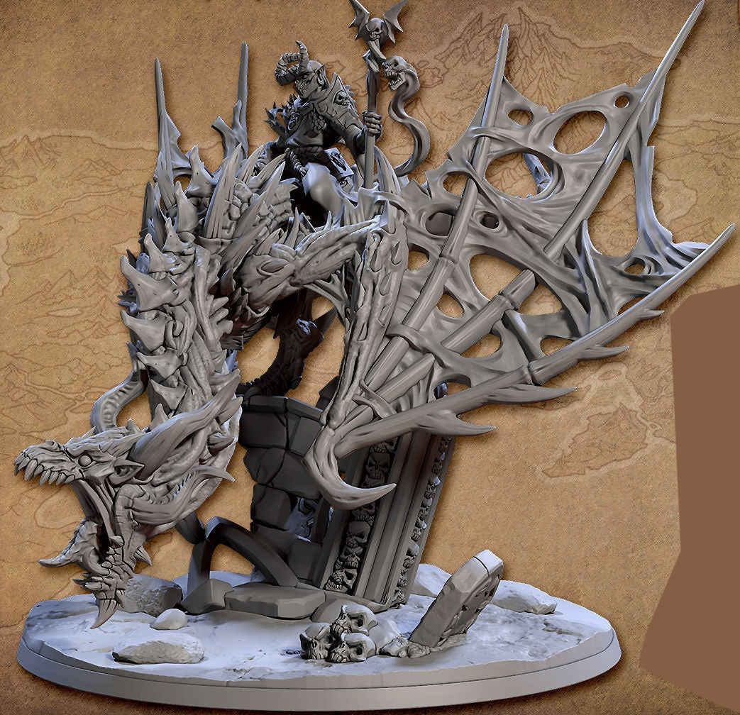 Vladvuk the Apostle of Death with Arcane Crown on Undead Wyvern with scenic base