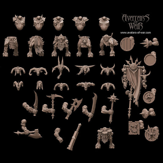 Beastmen with Weapon and Shields Multi-Part Regiment