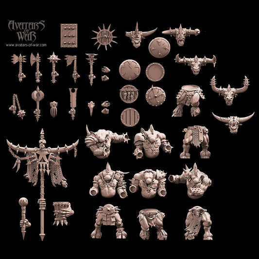 Minotaurs with Weapon and Shield Multi-Part Regiment