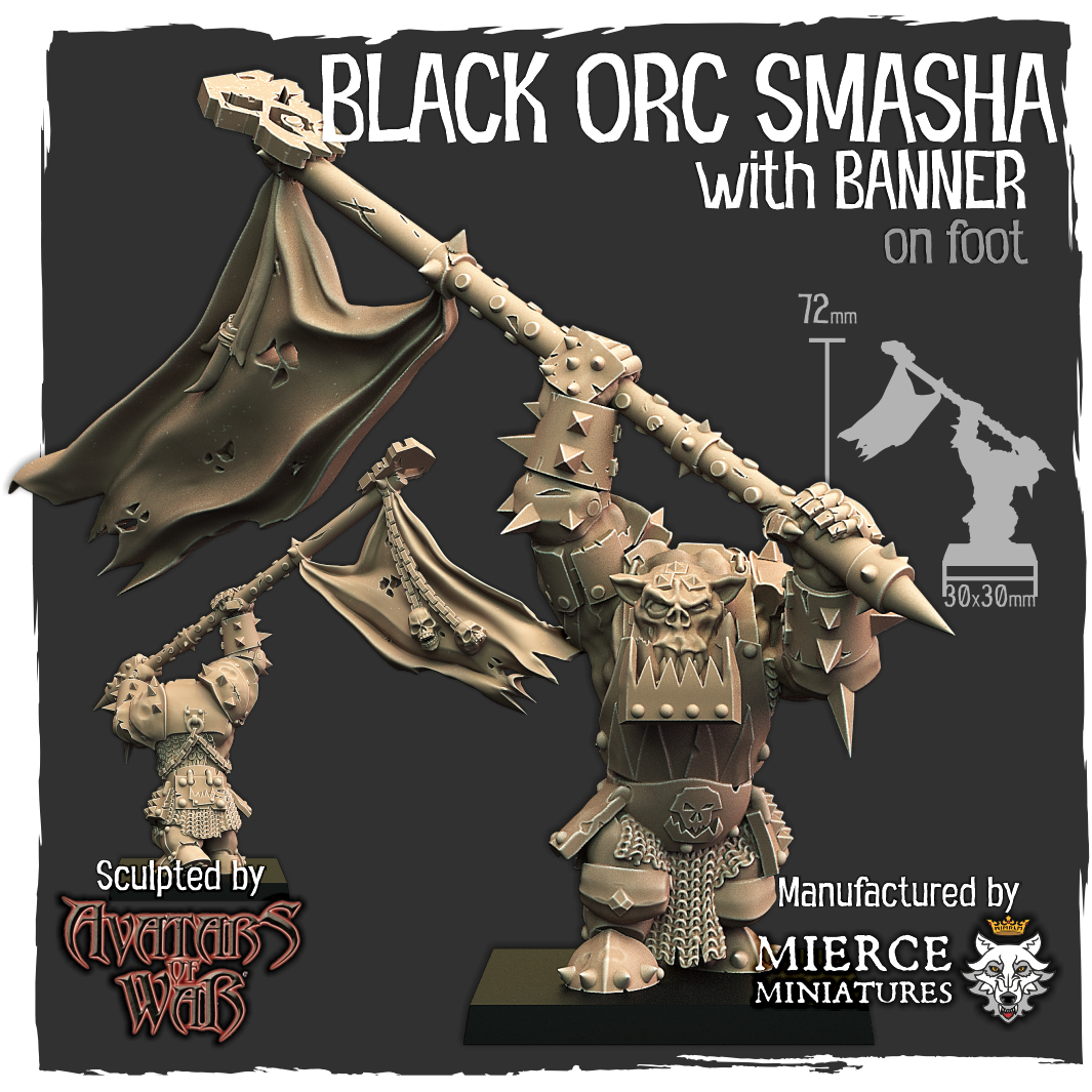 Black Orc Smasha with Banner