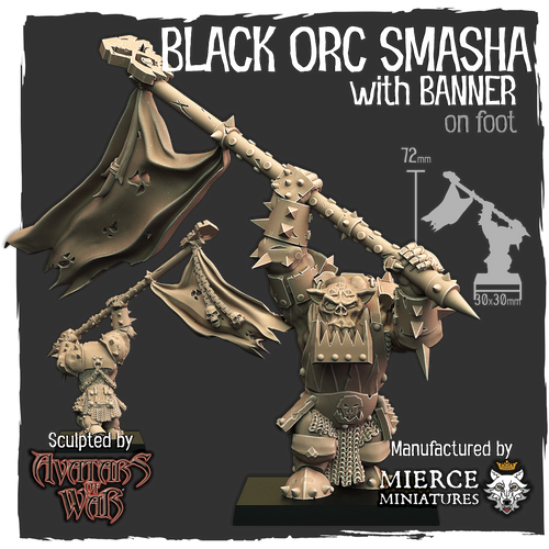 Black Orc Smasha with Banner
