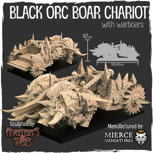 Black Orc Boar Chariot with Warboars