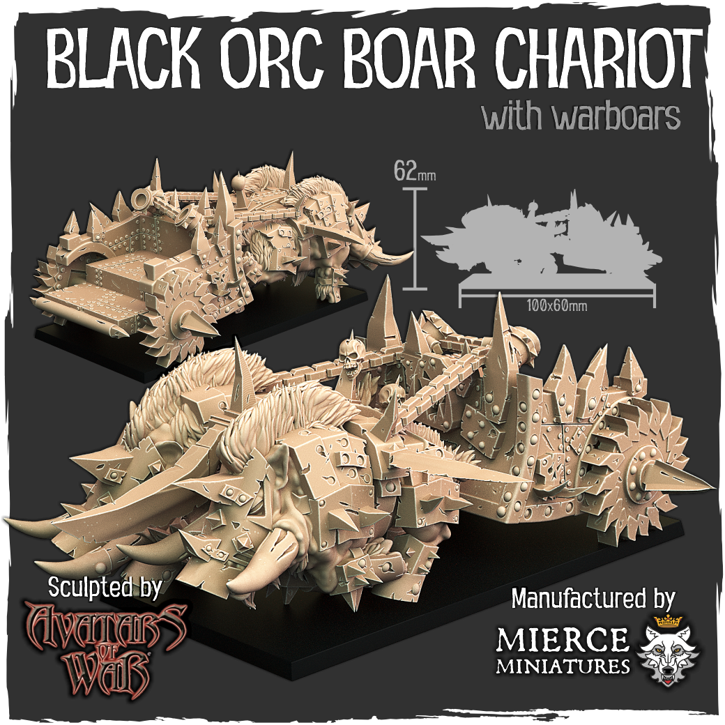 Black Orc Boar Chariot with Warboars